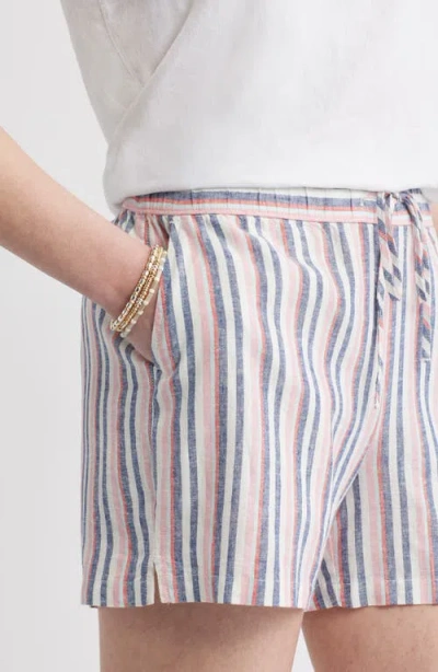 Caslon ® Easy Stripe Linen Blend Shorts In Multi