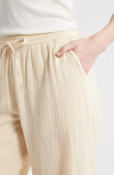 Caslon ® Drawstring Wide Leg Linen Blend Pants In Brown