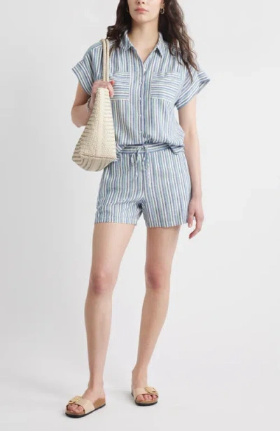 Caslon ® Easy Stripe Linen Blend Shorts In Multi