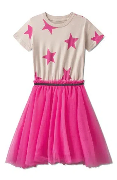 Nununu Kids' Star Fit & Flare Cotton Dress In Multi