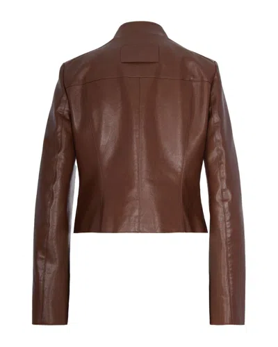 Patrizia Pepe Brown Biker Jacket In Brown