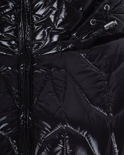 Patrizia Pepe Black Quilted Down Jacket With Hood In Black