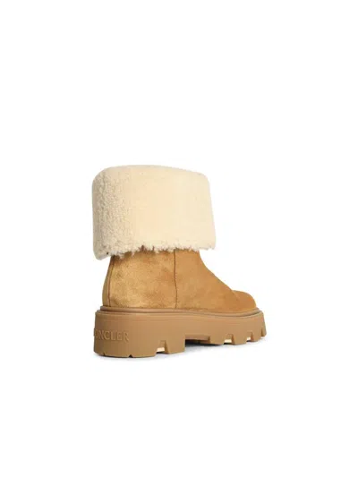 Moncler Aurea Suede And Shearling Mid Ankle Boots In Multi
