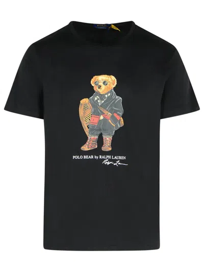 Polo Ralph Lauren Mens Fa25 Black Holiday Bear Bear-print Short-sleeve Cotton T-shirt In Black