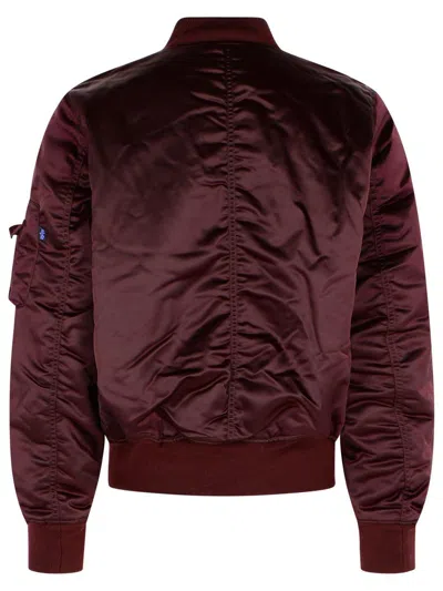 Alpha Industries Ma-1 Bomber Jacket In Bordeaux Nylon In Burgundy