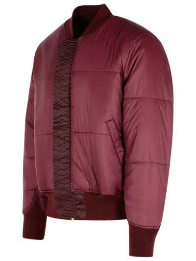 Alpha Industries Ma-1 Bomber Jacket In Bordeaux Nylon In Burgundy