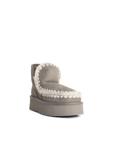 Mou Mini Eskimo Platform Booties In Gray