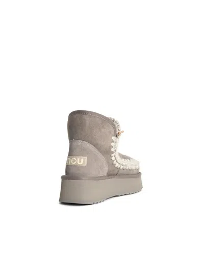 Mou Mini Eskimo Platform Booties In Gray