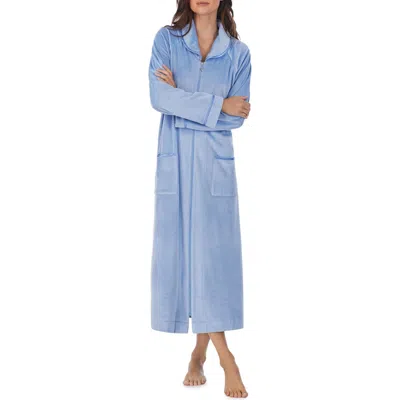 Eileen West Zip-up Longline Robe In Blue