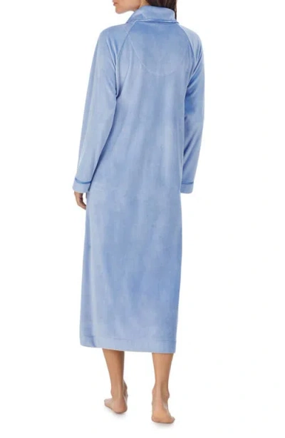 Eileen West Zip-up Longline Robe In Blue
