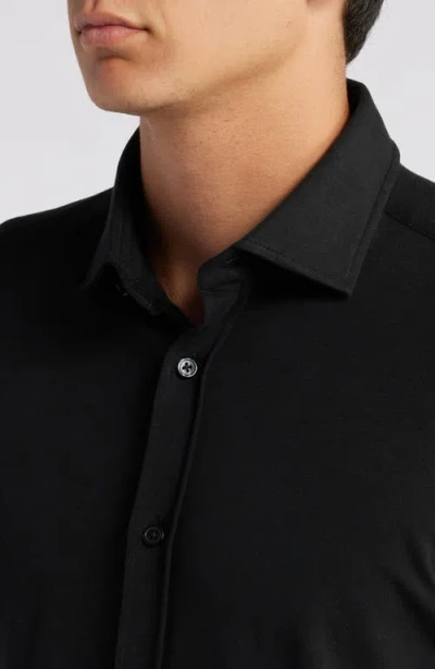 Hugo Boss Boss Men Slim Fit Shirt In Easy-iron Stretch Cotton Poplin In Black