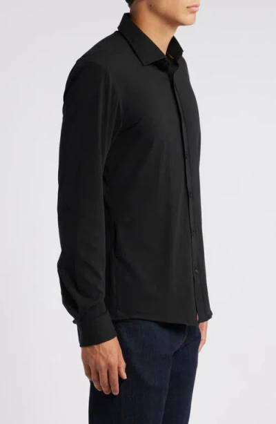 Hugo Boss Boss Men Slim Fit Shirt In Easy-iron Stretch Cotton Poplin In Black