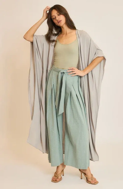 Wishlist Tie Oversize Duster In Gray