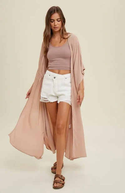 Wishlist Tie Oversize Duster In Neutral