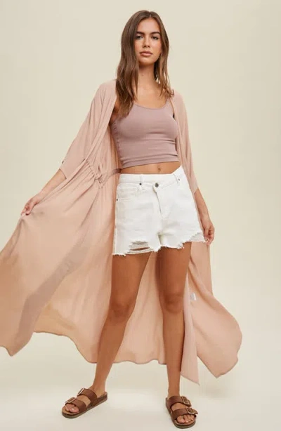 Wishlist Tie Oversize Duster In Neutral