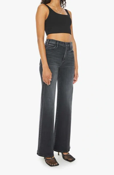 Mother The Roller Sneak Flared Jeans In Black
