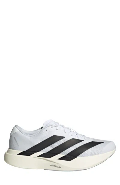 Adidas Originals Adidas Adizero Evo White Sneakers With Signature 3-stripes In Gray