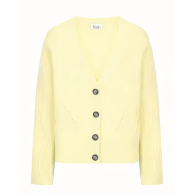 Loop Cashmere Women's Cashmere Lofty Cardigan In Lemonade Yellow In Yellow