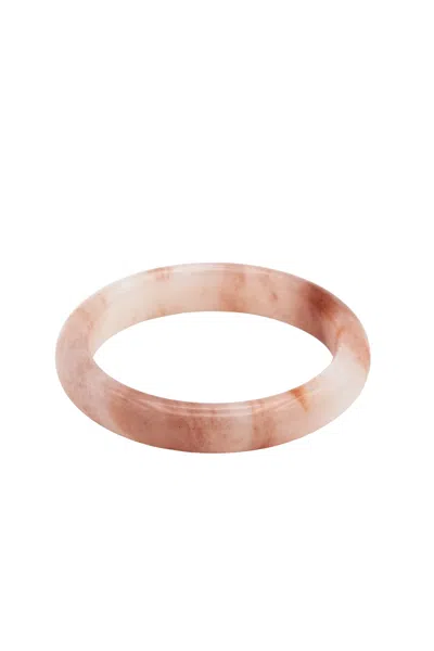 Seree Peach Blossom Pink Jade Stone Bangle In Pink