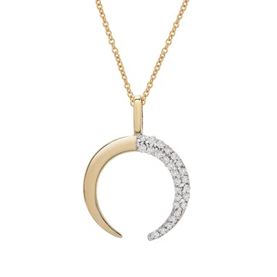 Miki & Jane Women's Gold Perla Diamond Moon Crescent Pendant In Gold