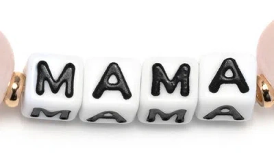 Little Words Project Mama Beaded Stretch Bracelet In Pink