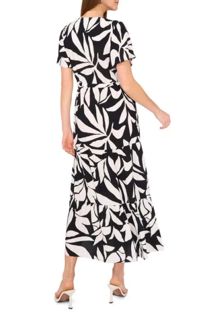 Vince Camuto Print Flutter Sleeve Maxi Dress In Multi