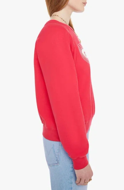 Mother The Concert Printed Cotton-jersey Sweatshirt In Red