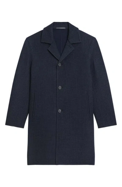 Theory Mod Wool Blend Overcoat In Blue