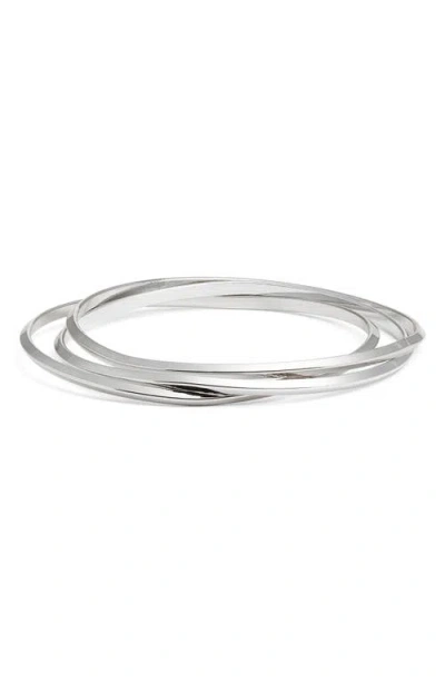 Nordstrom Set Of 3 Knife Edge Bangles In Metallic