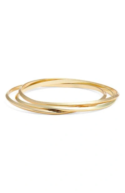 Nordstrom Set Of 3 Knife Edge Bangles In Gold