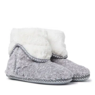 Dearfoams Beth Faux Fur Fold Down Fuzzy Bootie Slipper In Gray