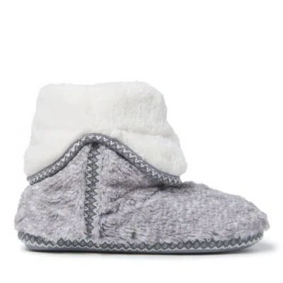 Dearfoams Beth Faux Fur Fold Down Fuzzy Bootie Slipper In Gray