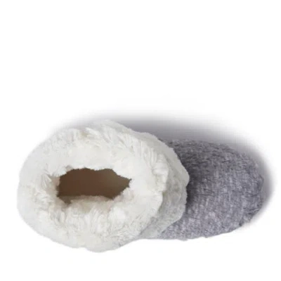 Dearfoams Beth Faux Fur Fold Down Fuzzy Bootie Slipper In Gray