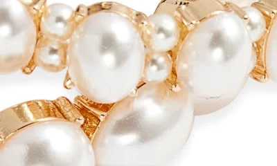 Nordstrom Set Of 2 Faux Pearl Stretch Bracelets In Gold