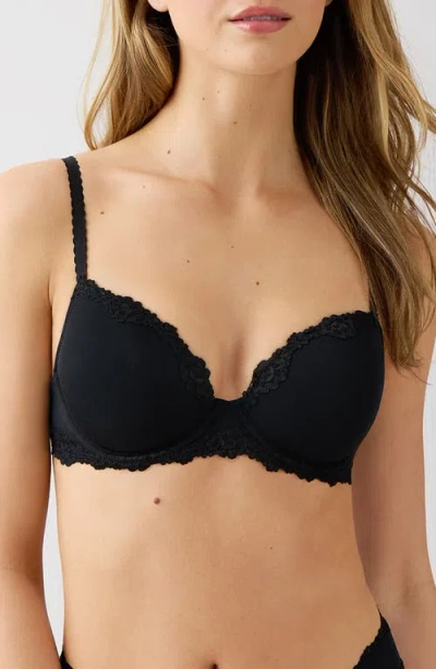 B.tempt'd By Wacoal Future Foundation Underwire Lace Trim Contour Bra In Black