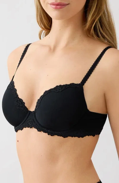 B.tempt'd By Wacoal Future Foundation Underwire Lace Trim Contour Bra In Black