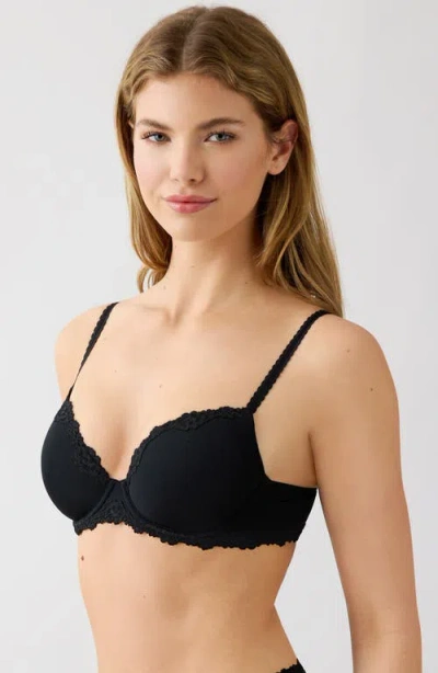B.tempt'd By Wacoal Future Foundation Underwire Lace Trim Contour Bra In Black