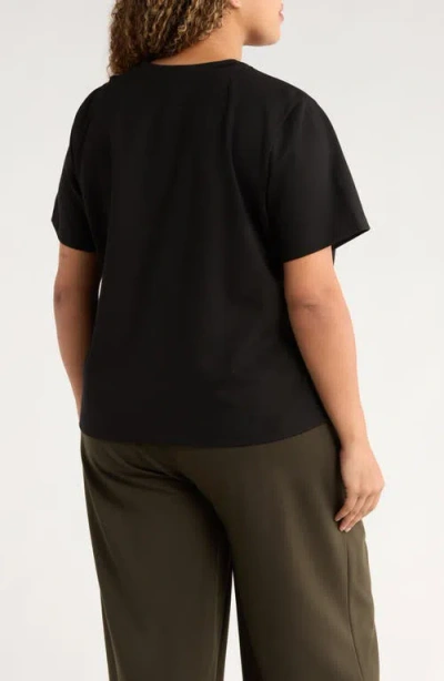 Eileen Fisher Crewneck Ponte T-shirt In Black