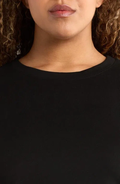 Eileen Fisher Crewneck Ponte T-shirt In Black