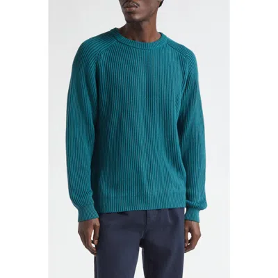 Noah Shaker Stitch Sweater In Green