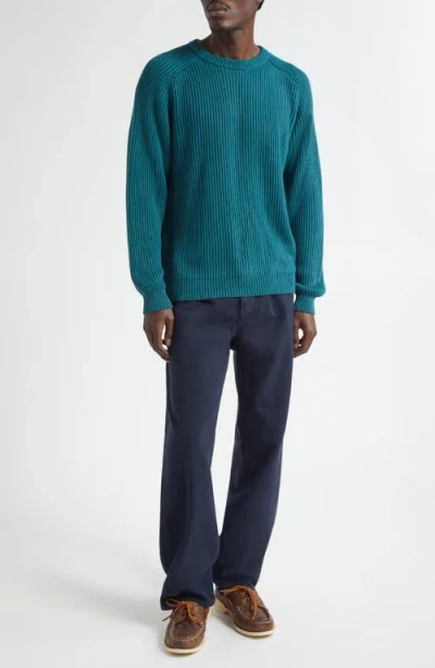 Noah Shaker Stitch Sweater In Green