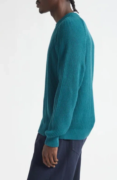 Noah Shaker Stitch Sweater In Green