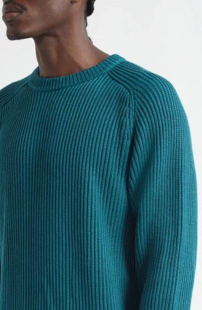 Noah Shaker Stitch Sweater In Green