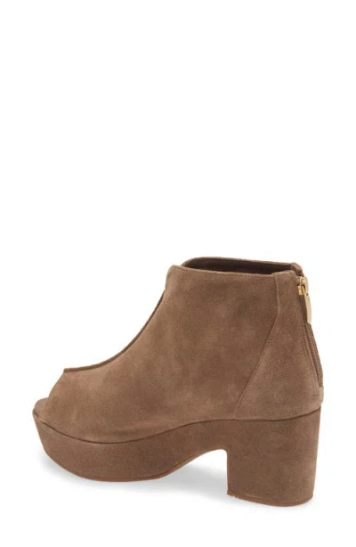Chocolat Blu Gabe Open Toe Platform Bootie In Brown