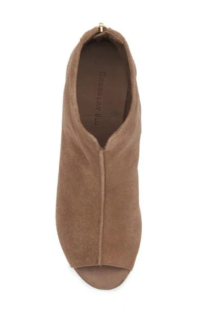 Chocolat Blu Gabe Open Toe Platform Bootie In Brown