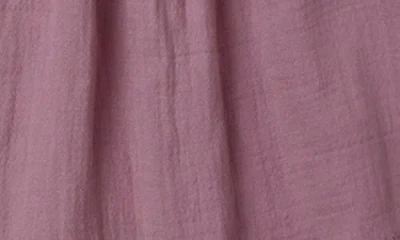 Quincy Mae Isla Embroidered Long Sleeve Cotton Dress In Purple