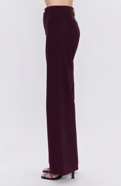 Pistola Penny High Rise Wide Leg Jeans In Claret In Burgundy