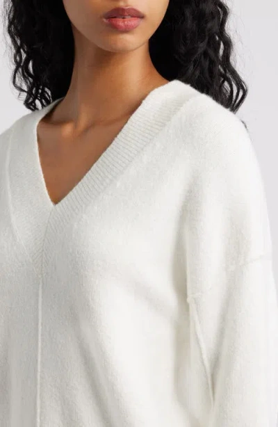 Madewell Calina Deep V-neck Sweater In White