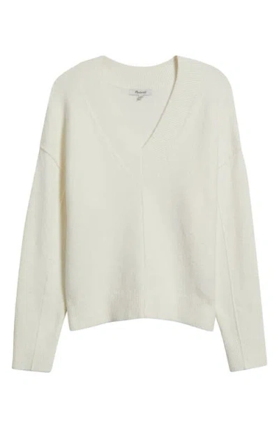 Madewell Calina Deep V-neck Sweater In White