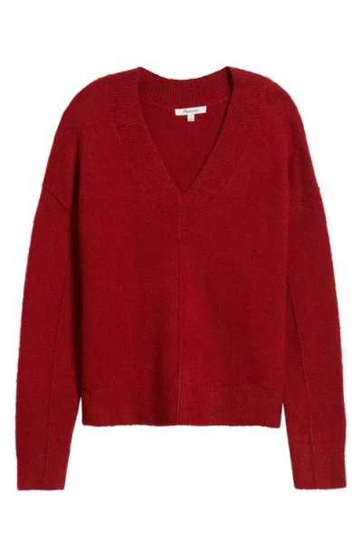 Madewell Calina Deep V-neck Sweater In Red